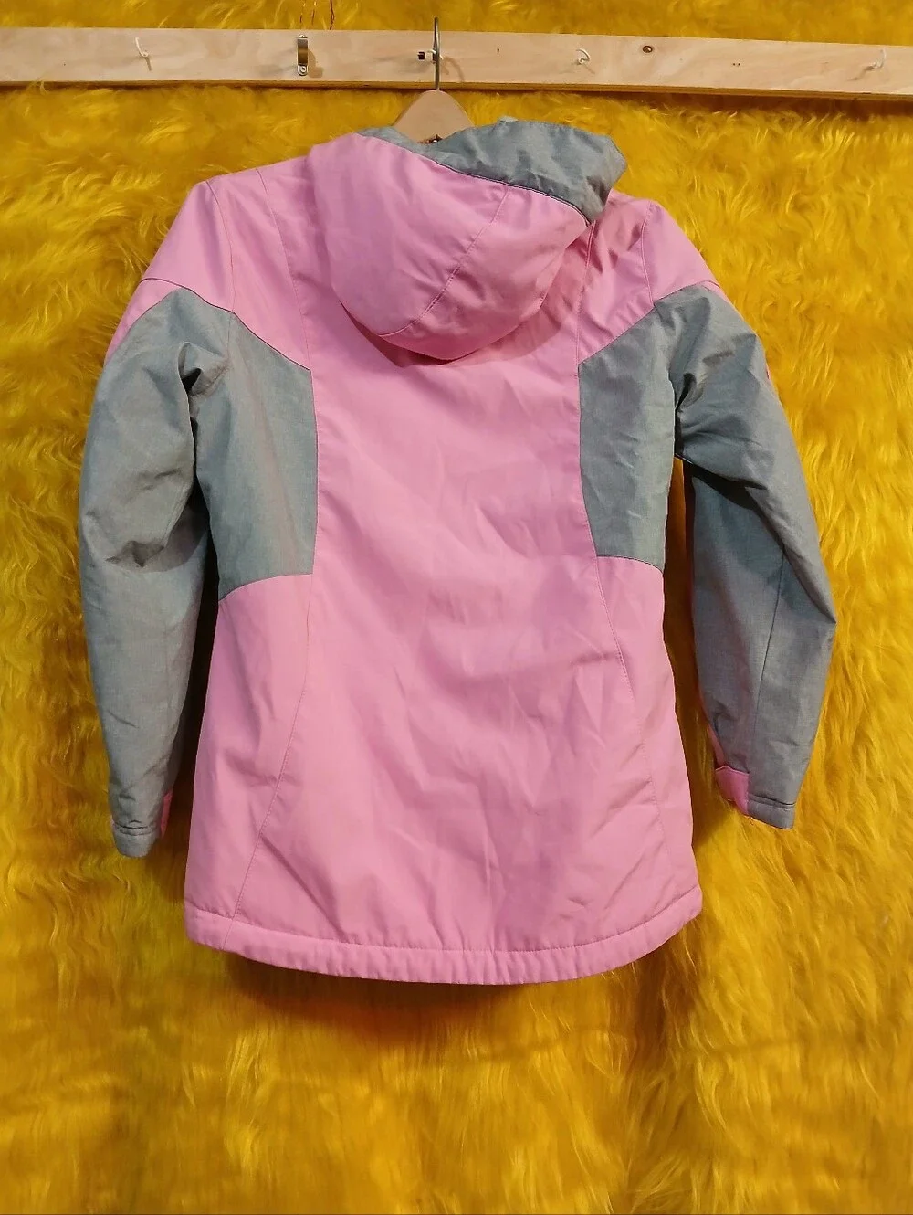 Gerry Girls L 14/16 Pink Gray Hooded Insulated Winter Jacket Coat Full Zip